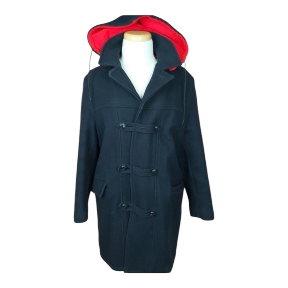 Vintage duffle coat woolblend faux fur lining Made in Canada